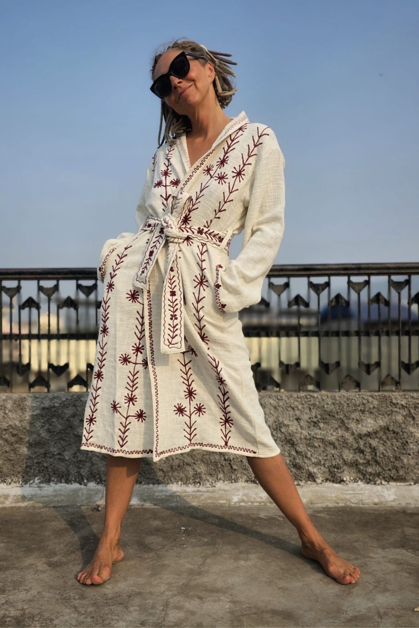 Letnie kimono z haftem