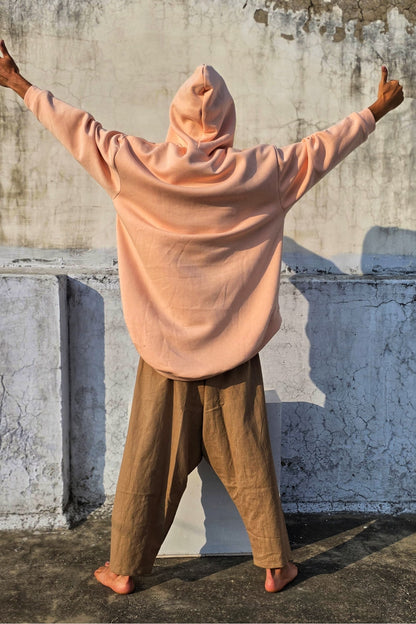 Brzoskwiniowa bluza oversize „Heart”