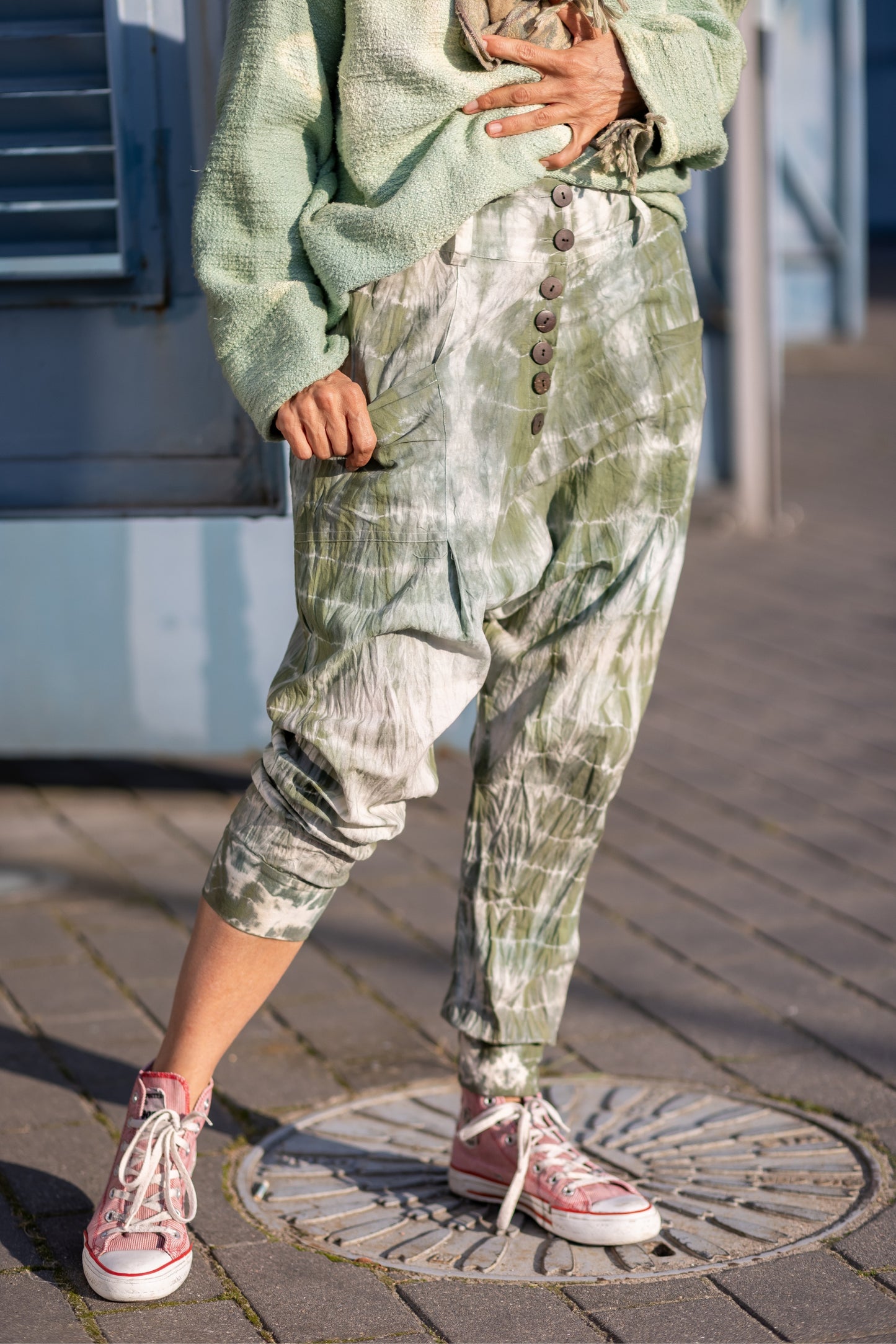Swobodne spodnie tie dye
