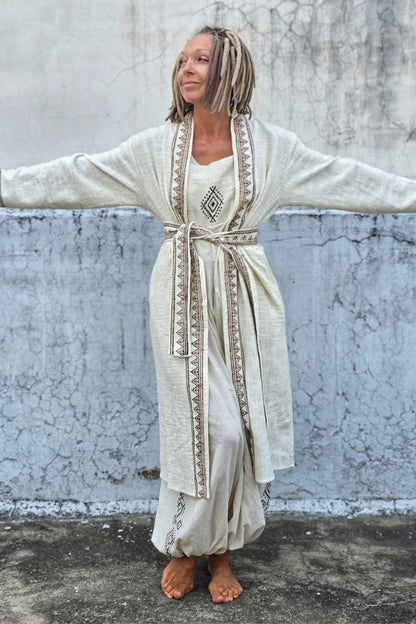Kimono etniczne z pasem