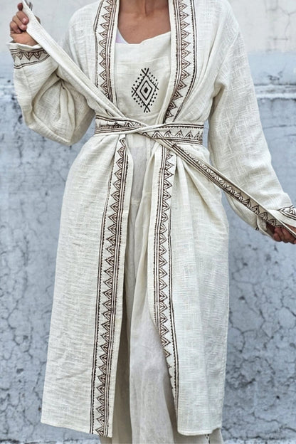 Kimono etniczne z pasem